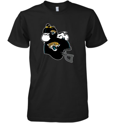 Snoopy And Woodstock Resting On Jacksonville Jaguars Helmet Premium Men's T-Shirt