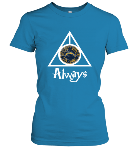 Always Love The Los Angeles Chargers x Harry Potter Mashup NFL u5vv always love the los angeles chargers x harry potte ladies t shirt 20 front sapphire