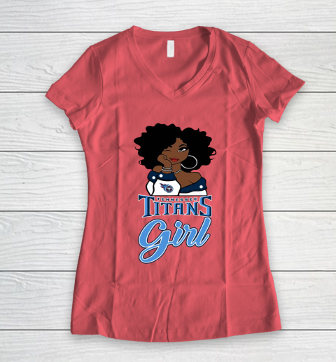Tennessee Titans Girl NFL Women's V-Neck T-Shirt 6