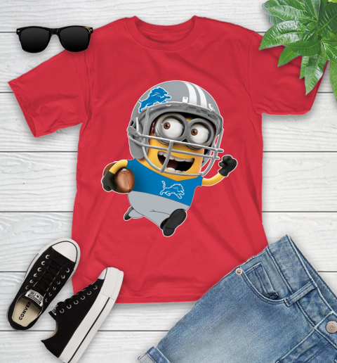 NFL Detroit Lions Minions Disney Football Sports Youth T-Shirt 10