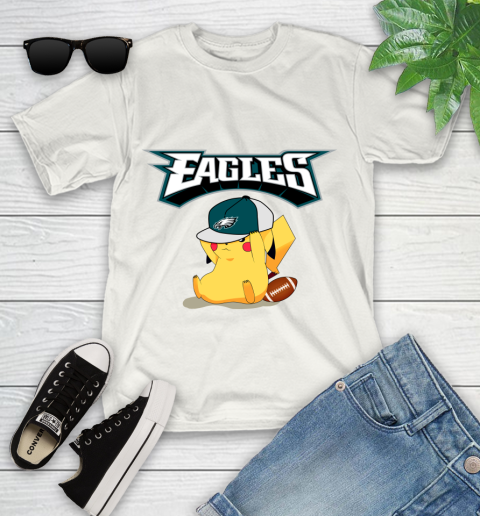 NFL Pikachu Football Sports Philadelphia Eagles Youth T-Shirt