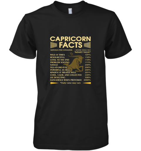 Capricorn Facts Awesome Zodiac Sign Daily Value Premium Men's T-Shirt