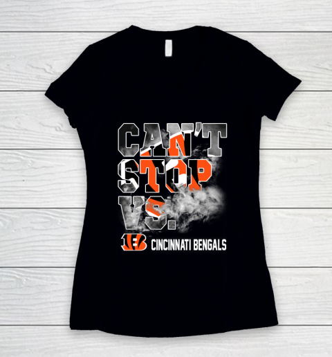 NFL Cincinnati Bengals Can't Stop Vs Women's V-Neck T-Shirt
