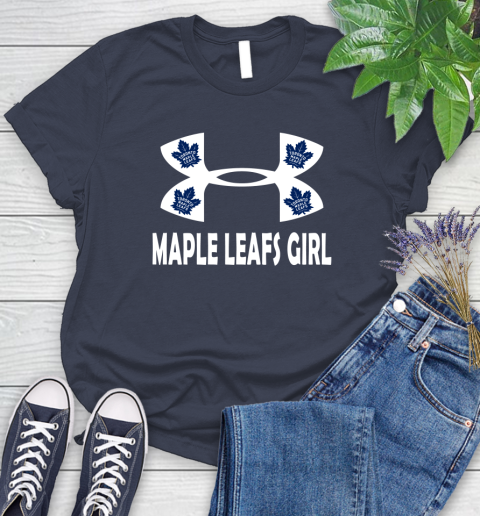 NHL Toronto Maple Leafs Girl Under Armour Hockey Sports Women's T-Shirt 14