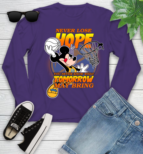 Denver Nuggets NBA Basketball Mickey Disney Never Lose Hope Youth Long Sleeve 4