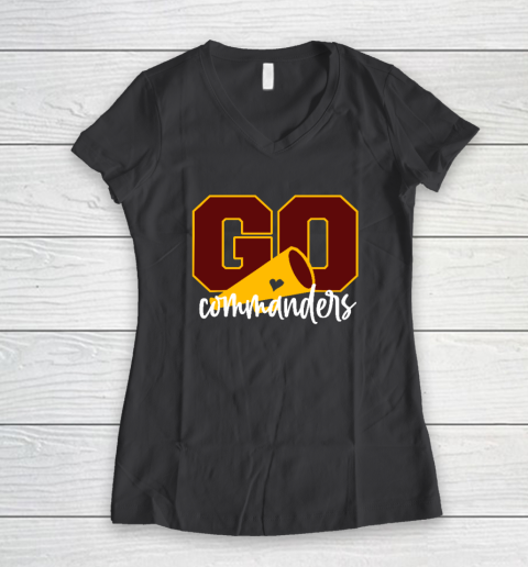 Go Cheer Commanders Women's V-Neck T-Shirt 4