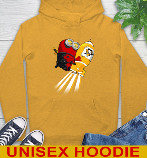 NHL Hockey Pittsburgh Penguins Deadpool Minion Marvel Shirt Hoodie 2