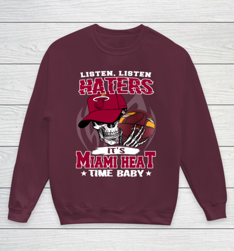 Listen Haters It is HEAT Time Baby NBA Youth Sweatshirt 4