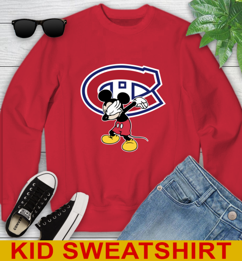 Montreal Canadiens NHL Hockey Dabbing Mickey Disney Sports Youth Sweatshirt 8