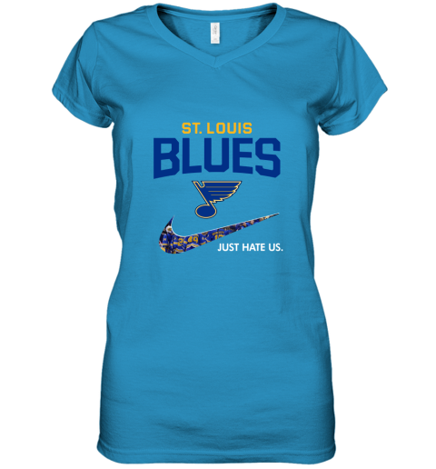 NHL Team St.Louis Blues x Nike Just Hate Us Hockey Women's V-Neck T-Shirt