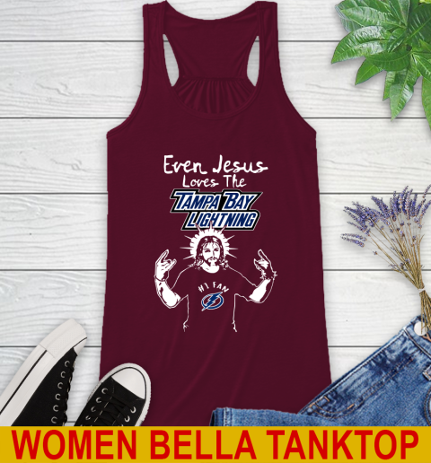 Tampa Bay Lightning NHL Hockey Even Jesus Loves The Lightning Shirt Racerback Tank 2