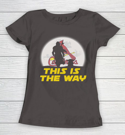 St.Louis Cardinals MLB Baseball Star Wars Yoda And Mandalorian This Is The Way Women's T-Shirt 7