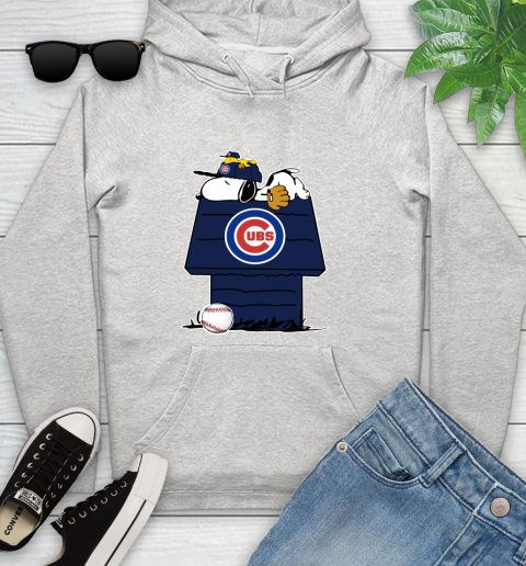 MLB Chicago Cubs Snoopy Woodstock The Peanuts Movie Baseball T Shirt Youth Hoodie
