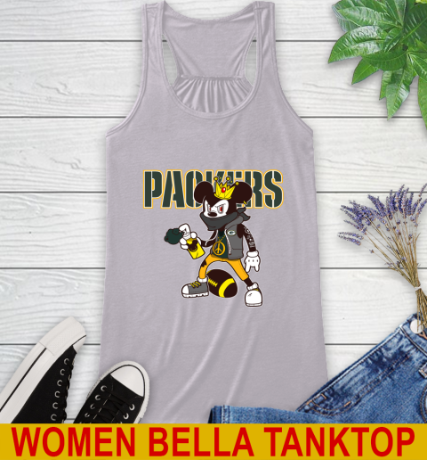 Green Bay Packers NFL Football Mickey Peace Sign Sports Racerback Tank 5