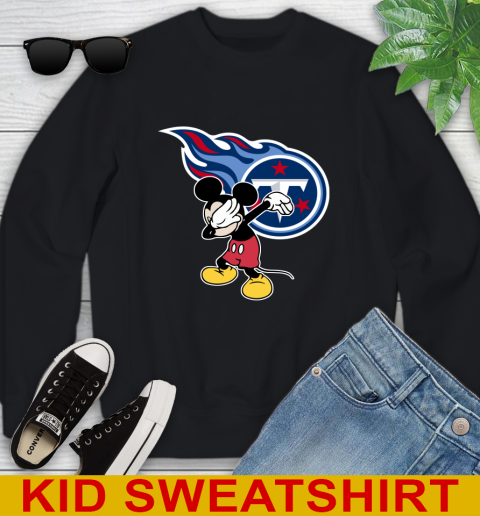 Tennessee Titans NFL Football Dabbing Mickey Disney Sports Youth Sweatshirt 2