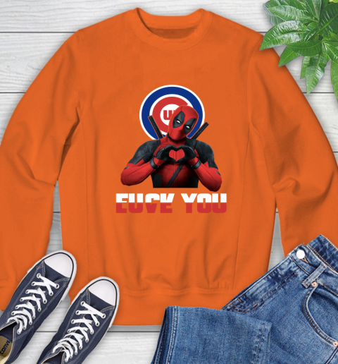 MLB Chicago Cubs Deadpool Love You Fuck You Baseball Sports Sweatshirt 3