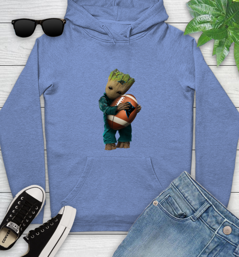 NFL Groot Guardians Of The Galaxy Football Sports Carolina Panthers Youth Hoodie 12