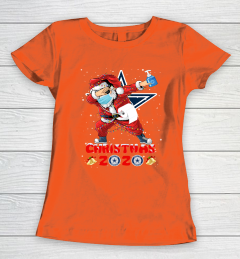 Dallas Cowboys Funny Santa Claus Dabbing Christmas 2020 NFL Women's T-Shirt 3