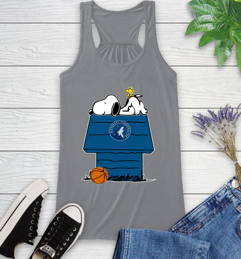 Minnesota Timberwolves NBA Basketball Snoopy Woodstock The Peanuts Movie Racerback Tank 5