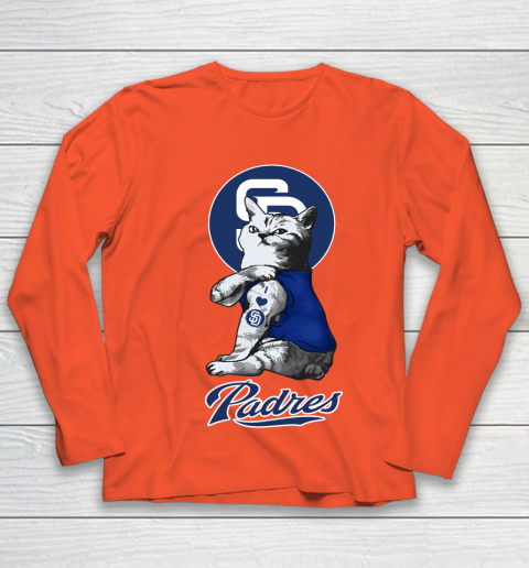 MLB Baseball My Cat Loves San Diego Padres Youth Long Sleeve 3