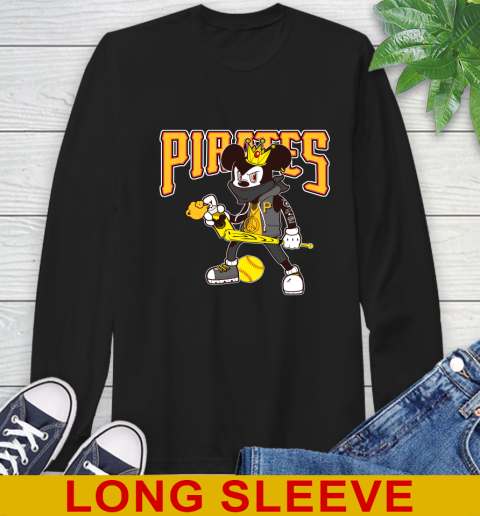 Pittsburgh Pirates MLB Baseball Mickey Peace Sign Sports Long Sleeve T-Shirt 2