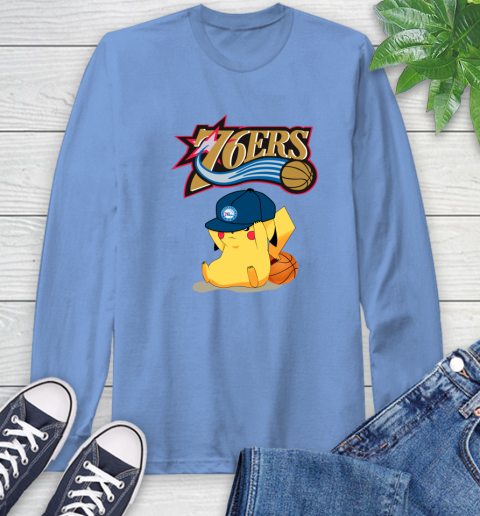 NBA Pikachu Basketball Sports Philadelphia 76ers Long Sleeve T-Shirt 11