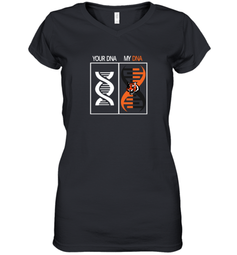 My DNA Is The Cincinnati Bengals Football NFL Women's V-Neck T-Shirt