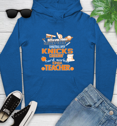 New York Knicks NBA I'm A Difference Making Student Caring Basketball Loving Kinda Teacher Youth Hoodie 11