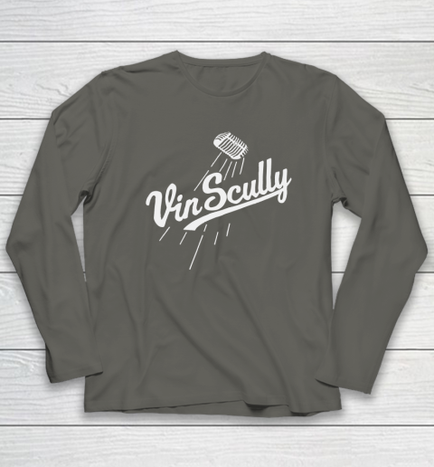 Vin Scully Microphone Long Sleeve T-Shirt 4