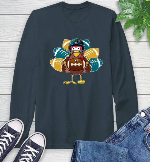 Jacksonville Jaguars Turkey Thanksgiving Day Long Sleeve T-Shirt 8
