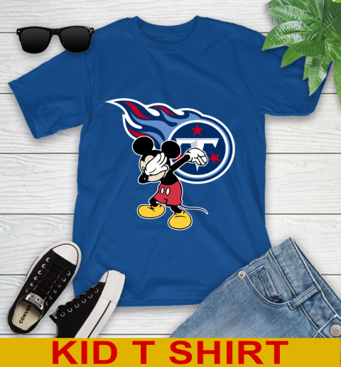 Tennessee Titans NFL Football Dabbing Mickey Disney Sports Youth T-Shirt 9