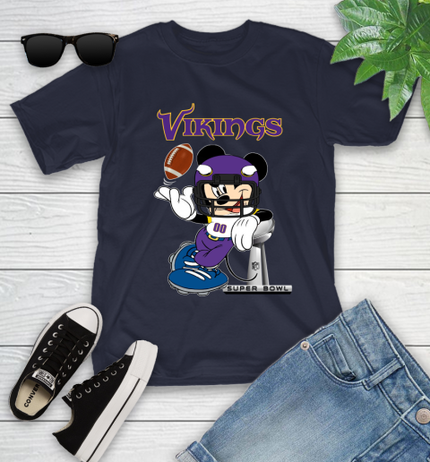 NFL Minnesota Vikings Mickey Mouse Disney Super Bowl Football T Shirt Youth T-Shirt 3