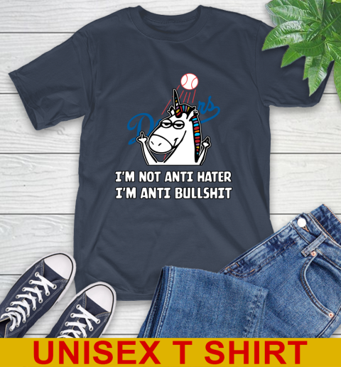 Los Angeles Dodgers MLB Baseball Unicorn I'm Not Anti Hater I'm Anti Bullshit T-Shirt 4
