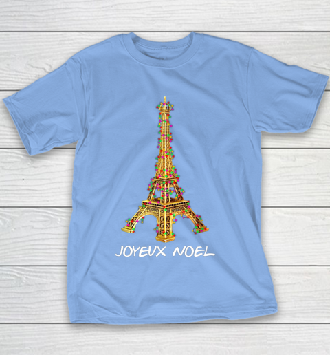 Joyeux Noel French Merry Christmas Eiffel Tower Youth T-Shirt 8
