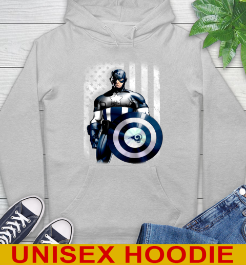 Los Angeles Rams NFL Football Captain America Marvel Avengers American Flag Shirt Hoodie 6