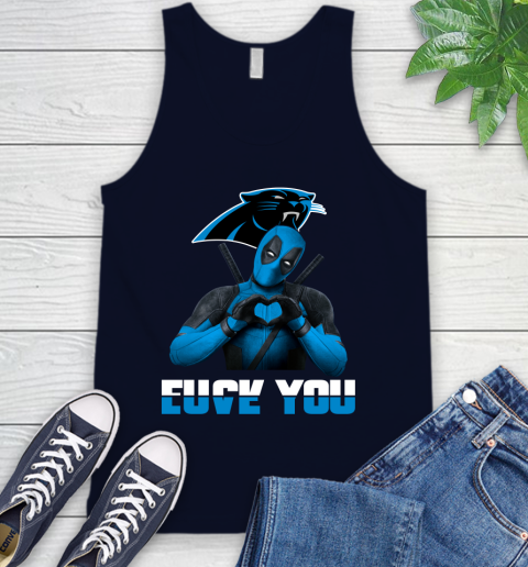 NHL Carolina Panthers Deadpool Love You Fuck You Football Sports Tank Top 2