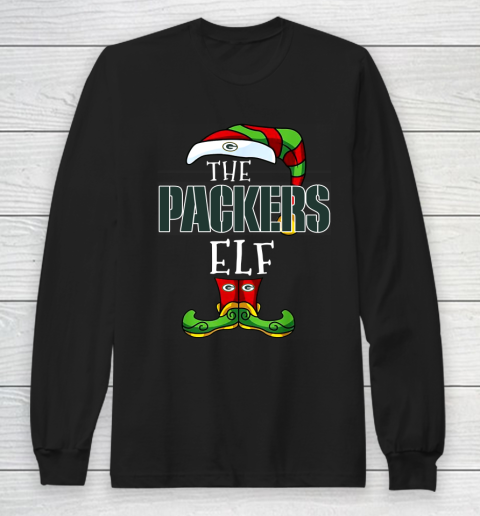Green Bay Packers Christmas ELF Funny NFL Long Sleeve T-Shirt