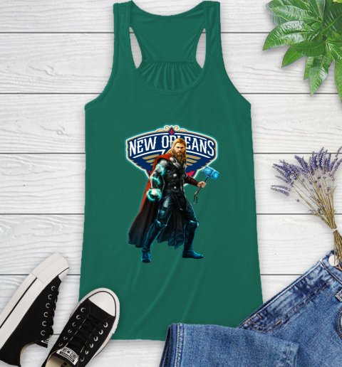 NBA Thor Avengers Endgame Basketball New Orleans Pelicans Racerback Tank 7