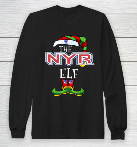 New York Rangers Christmas ELF Funny NHL Long Sleeve T-Shirt
