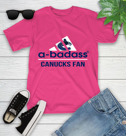 NHL A Badass Vancouver Canucks Fan Adidas Hockey Sports Youth T-Shirt 11