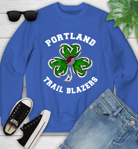 NBA Portland Trail Blazers Three Leaf Clover St Patrick's Day Basketball Sports Youth Sweatshirt 7