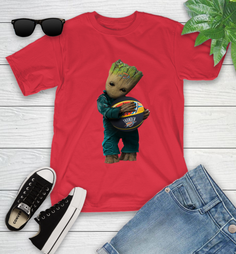 NBA Groot Guardians Of The Galaxy Basketball Sports Oklahoma City Thunder Youth T-Shirt 10