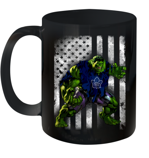 Toronto Maple Leafs Hulk Marvel Avengers NHL Hockey American Flag Ceramic Mug 11oz