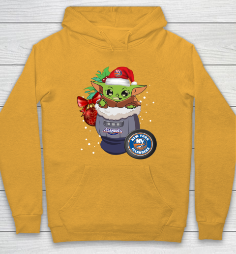 New York Islanders Christmas Baby Yoda Star Wars Funny Happy NHL Hoodie 3