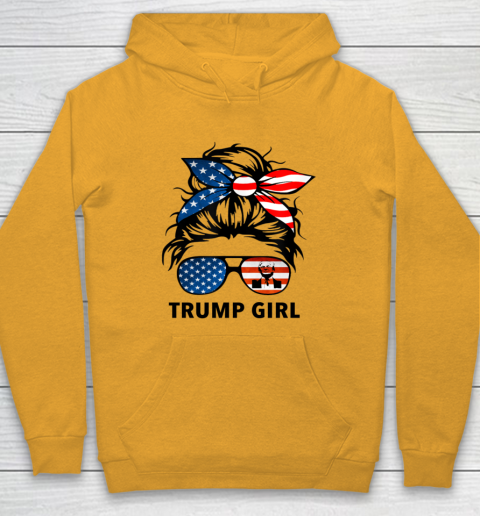 Trump Girl American Flag Glass Youth Hoodie 2