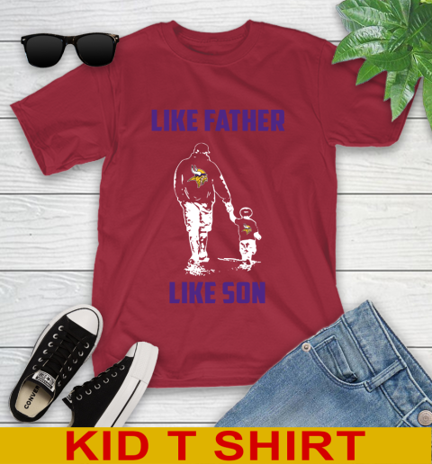 Minnesota Vikings NFL Football Like Father Like Son Sports Youth T-Shirt 12