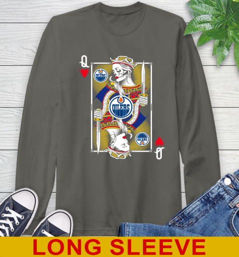 NHL Hockey Edmonton Oilers The Queen Of Hearts Card Shirt Long Sleeve T-Shirt 10