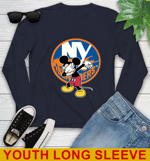 New York Islanders NHL Hockey Dabbing Mickey Disney Sports Youth Long Sleeve 3