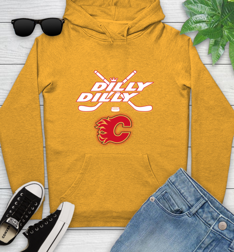 NHL Calgary Flames Dilly Dilly Hockey Sports Youth Hoodie 3