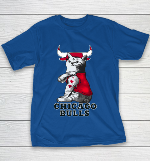 NBA Basketball My Cat Loves Chicago Bulls Youth T-Shirt 6